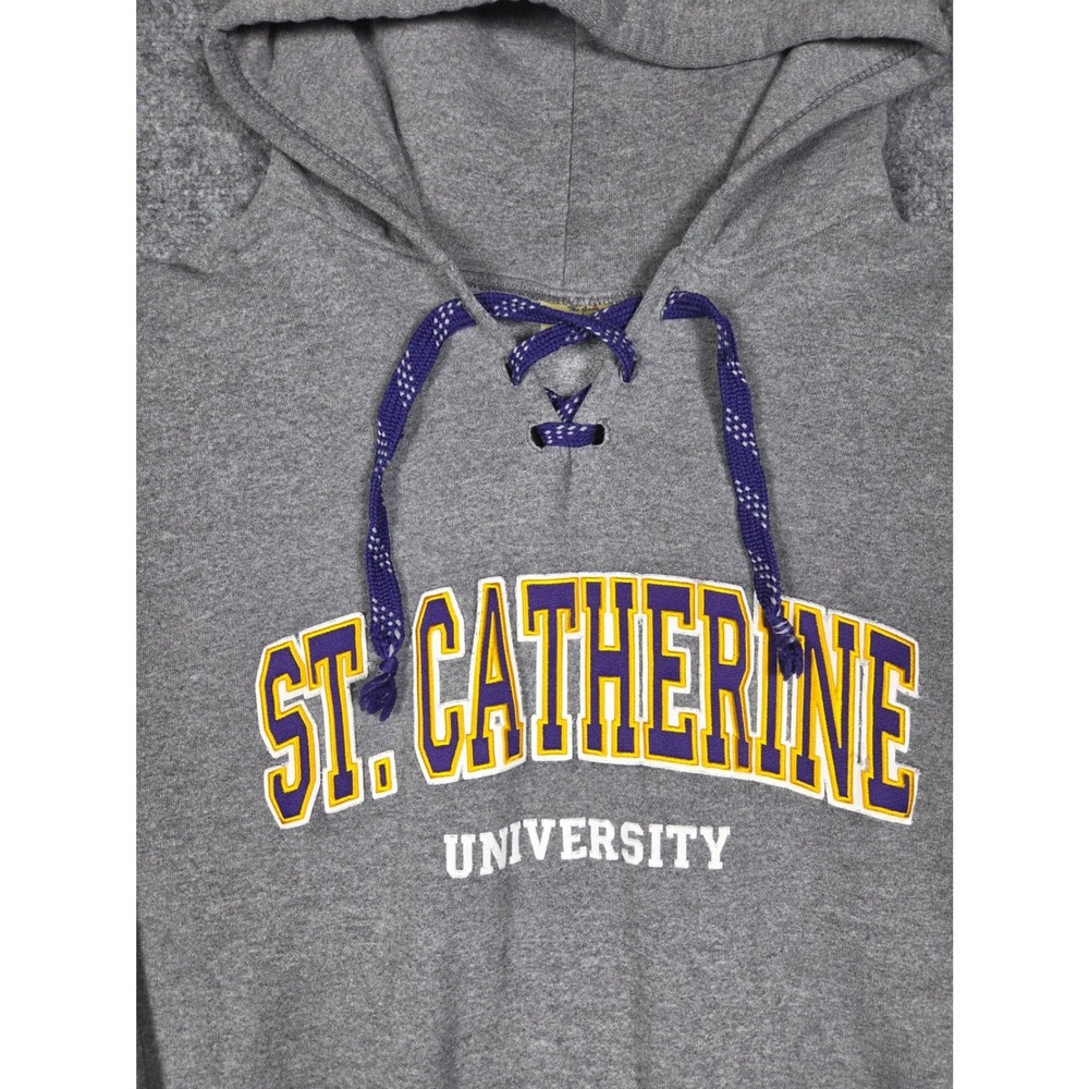 The Game St. Catherine University Hoodie Mens Large Gray Lace Up Pullover